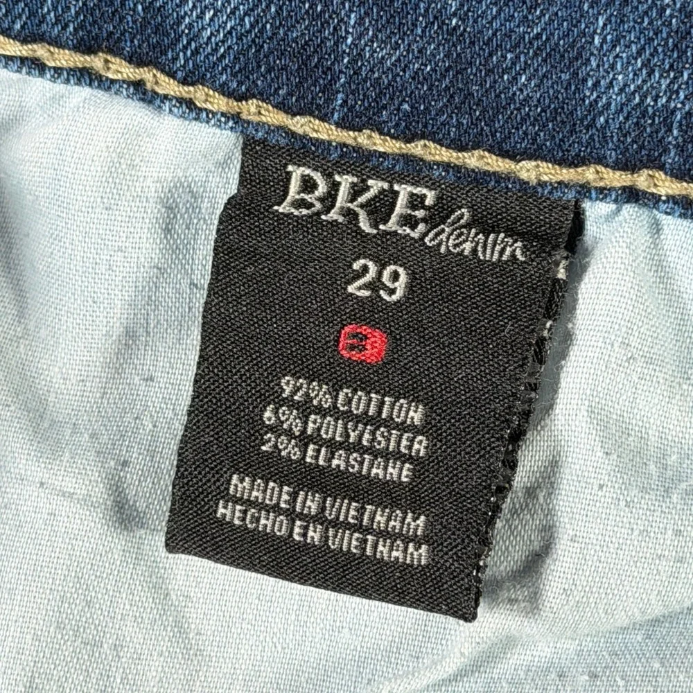 BKE Stella Women 29 Medium Wash Bermuda Denim Shorts ABK1530 Blue Stretch